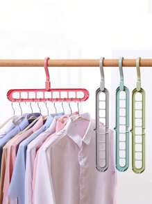 5pcs Multi-functional 9-hole Clothes Hanger, Rotation Closet Organizer Random Color Delivery - Multicolor - View 5