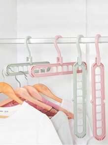 5pcs Multi-functional 9-hole Clothes Hanger, Rotation Closet Organizer Random Color Delivery - Multicolor - View 8