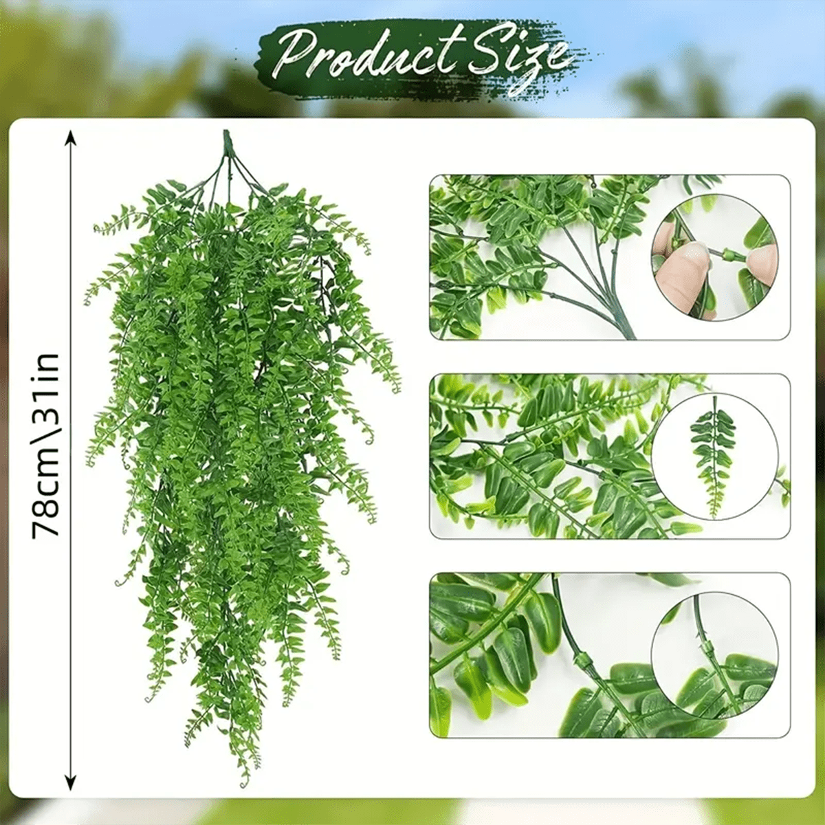 4pcs Artificial Vines Hanging Fake Plants, Artificial Vine Making Fake