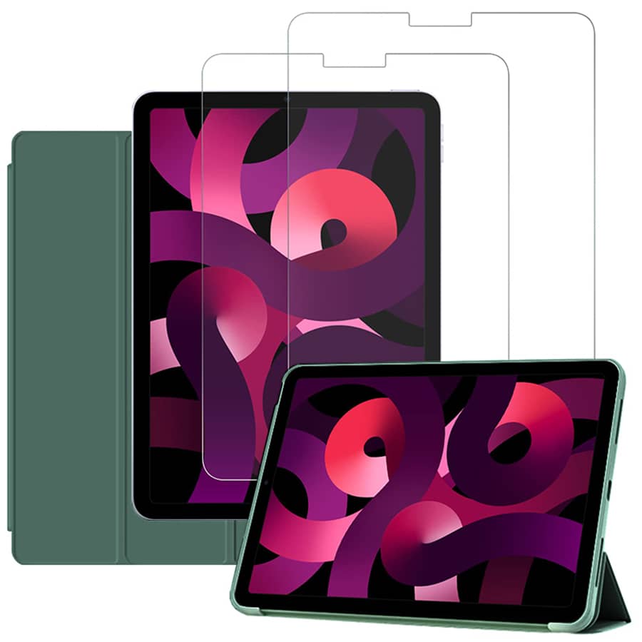 [2+1] 2pcs Screen Protector + 1pc Tablet Case For Ipad, Soft & Ultrathin, With Smart Stand And