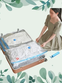 Transparent Vacuum Compression Bag For Storing Comforters, Down Jackets, And Various Clothes To Make Your Room More Comfortable - Clear - View 1