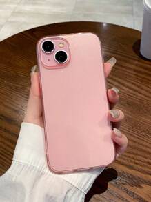1pc Classic Minimalist Transparent Large Hole Soft Phone Case, Compatible With Apple 17, AIR, 17PRO, 17PROMAX, 16promax, 16E, 14/13, 12, 11 Pro Max, XS Max, X, XR, 8, 7, 6S, Plus, Mini, Anti-Drop Phone Case, Suitable As Birthday Gift, Girlfriend, Boyfriend Or Self-Use - Baby Pink - View 3