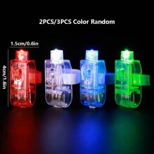 Anillos De Proyección Con Luz Led, Juguete Con Forma De Anillo De Neón Que Brilla En La Oscuridad Para Decoraciones De Fiesta De Cumpleaños, Favores De Fiesta Luminosos - Azul - Ver 3