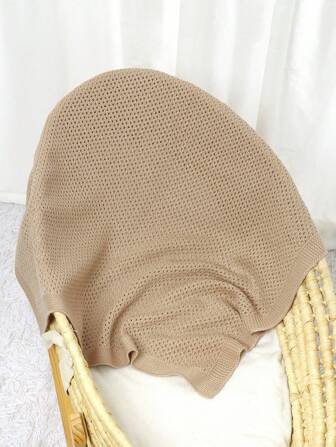 1入寶寶毯實色針織嬰兒襁褓包裹,適用於新生兒、嬰兒車