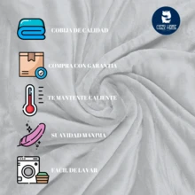 Cobija Individual De Cama Frazada Para Dormir Cobertor Decorativo Ultra Suave Premium Colores Lisos - Gris Claro - Ver 6