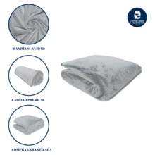 Cobija Individual De Cama Frazada Para Dormir Cobertor Decorativo Ultra Suave Premium Colores Lisos - Gris Claro - Ver 1