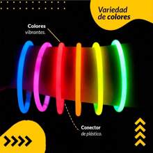 100 Pulseras Luminosas Para Fiestas, Pulsera Neon Fluorecentes - Multicolor - Ver 4