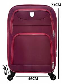Conjunto 3 Mala Tecido De Bordo Viagem Nacional Internacional Com 4 Rodas 360º Com Trava De Encaixe , Cadeado Embutido , Extensor Extra - Vinho - Visão 4