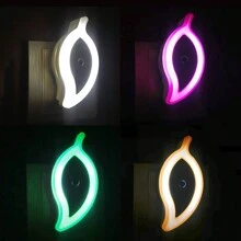 1入白色樹葉形狀的led智能光控傳感器夜燈,臥室床頭睡眠燈,節能燈 - 白色 - 查看 5