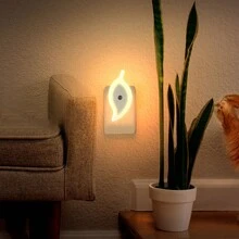 1入白色樹葉形狀的led智能光控傳感器夜燈,臥室床頭睡眠燈,節能燈 - 白色 - 查看 10