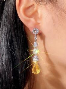 Ohrringe mit Wassertropfen Design Strass,