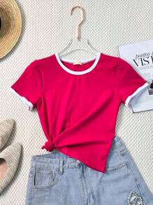 Women T-Shirts - Màu Hồng Tươi - Xem 2