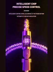 120w光影漸變超快充180°可旋轉type-c數據線6a充電線 - 彩色 - 查看 4