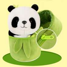 1款帶有竹子設計的熊貓絨毛玩具娃娃,可愛的動物填充玩具,睡前伴侶,兒童禮物,22cm