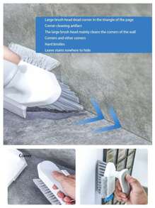 1入新款設計差間清潔刷,馬桶角落清潔器,浴室牆角刷 - 白色 - 查看 8