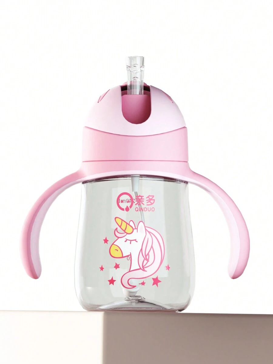1入組嬰兒tritan材質時尚防噴樽,帶手柄日常使用 - 粉色 - 查看 1