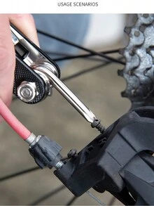 1 件組多功能自行車維修工具套裝,內六角扳手、螺絲起子、套筒扳手、便攜式折疊零配件 - 黑色 - 查看 4