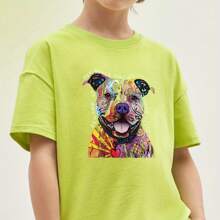 Colors Dog Iron On Patch, Hoodies DIY T-Shirt Clothes Stickers, Heat Press Appliqued Thermal Sticker, Patch Animal - Apricot - View 5