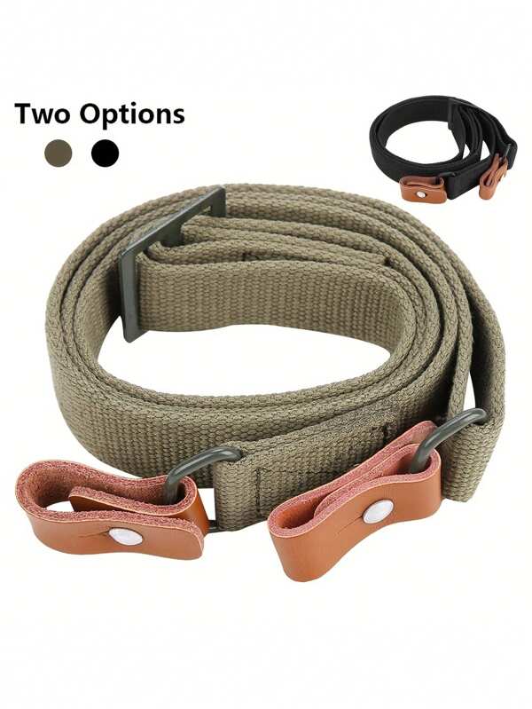 1 Stück verstellbarer taktischer AK-Reißriemen aus Leder, multifunktionales 2-Punkt-Sling-Zubehör, AK Gewehrriemen Überlebensgürtel, Jagd-Malereiball-AR15 M4 Zubehör, Jagenzubehör