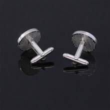 Gemelos De Laca Con Patrón Redondo Para Hombre, 2 Uds., Gemelos Para Camisa A La Moda