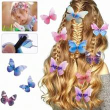 20 Colors Mixed Butterfly Hair Clips Fashion Girls 3D - 多種顏色 - 查看 1