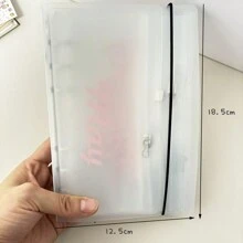 Túi đựng tiền mặt A6 Loose Leaf hàng tháng có khóa kéo, phong bì đựng tiền mặt, sổ kế toán, hóa đơn, túi đựng đồ, bộ quà tặng quản lý tài sản, 1 bìa + 12 túi hàng tháng - Trong sáng - Xem 3