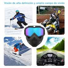 Motorcycle Helmet Driving Goggles With Detachable Face Shield, Removable Face Mask Goggles, Visor With Mouth Filter And Adjustable Non-Slip Strap, Motocross Accessory - 彩色 - 查看 7