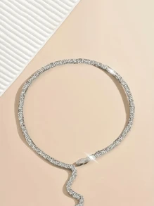 1條歐美風格獨特的多層旋紋頸套,夜店蛇皮頸鍊,鑲有鑽石點綴 - 蛇項圈 - 查看 3