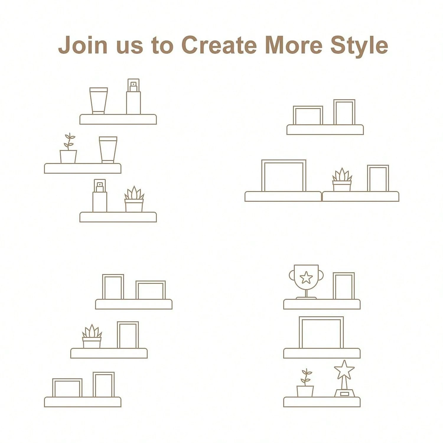 Étagères Murales Flottantes, Organisateur D'étagère En Bois En Fer