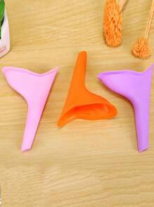 1pc Portable Plastic Urinal, Outdoor Emergency Urination Device, Unisex Standing Pee For Adult And Pregnant Women - Orange - View 2