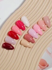 VV MEI JIA ER 288 件(粉紅色系列)情人節按壓式指甲,混合 12 種不同浪漫粉色中杏仁假指甲,聖情人節閃亮固體亞克力假指甲全覆蓋女式女孩美甲適合家庭 Diy 或沙龍使用,女孩新年禮物 - 粉色 - 查看 2