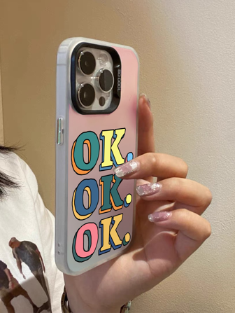 XAF 1pc Ok Laser Gradient Pc+Silicone Phone Case Compatible With IPhone 15, Iphone 15 Plus, Iphone 15 Pro Max