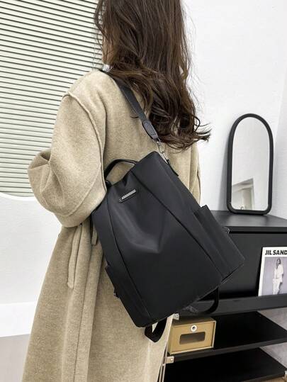 Waterproof,Lightweight,Anti Theft Medium Classic Backpack Black Minimalist Adjustable Strap School Bag For Graduate,Teen Girls,Freshman,Sophomore,Junior & Senior In College,University & High School,Perfect For Outdoors,Travel & Back To School Multi-Function,Zipper,Storage School Supplies,School Backpack Work For Lady,For Teen Girls,For School Student,For Teenagers Vintage,Fashionable,Minimalist Duffel Bag Minimalist Casual Zipper Backpack,Lightweight Solid Color Rucksack,All-Match Travel Bag,School Backpack,Large Capacity,Laptop Compartment,Portable,For Teen Girls Women College Students,Boys And Men,College,Elementary School,Middle School,High School,Work,Business,Commute,Outdoors,Travel,Outings, School Bag, Backpack For School, Back To School Backpack, School Bookbag, Backpack School, Back To School Bags, Classic Casual, Suitable For Teen Girls Women College Students, Perfect For Back To School, First Day Of School, Middle School, High School