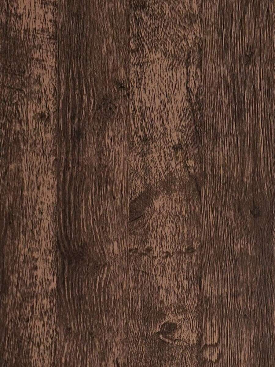 1張木紋壁紙,棕色深木紋接觸紙,木板拼貼自粘壁紙,可拆卸的鄉村木紋,自粘式老舊紋理桌面膠卷 - 鏽棕色 - 查看 1