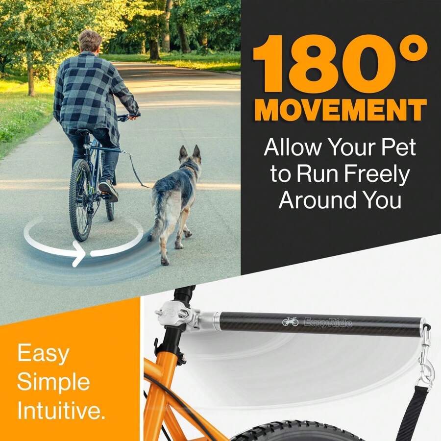 LOCHAS V2.0180° Rotating Dog Bike Leash With Shock Absorbers And