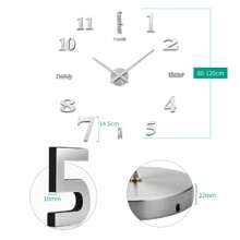 1pc Diy Simple 3d Wall Clock, Ideal Gift For Living Room Decoration - Gold - View 3