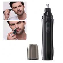 Nose Hair Trimmer, 1PC Electric Nose Hair Trimmer, Professional Painless Nose And Ear Hair Trimmer For Women Men Waterproof Stainless Steel Head Dual Edge Blades Nose Hair Remover Mute Efficient Battery-Operated Easy Cleansing, For Eyebrows, Neckline, Nose & Ear Hair, Precision Detail Trimming - Black - View 4