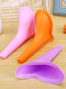 1pc Portable Plastic Urinal, Outdoor Emergency Urination Device, Unisex Standing Pee For Adult And Pregnant Women - Orange - View 4