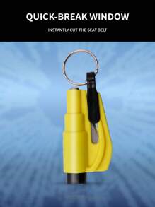 Mini Martillo De Seguridad Portátil Para Coche, Con Llavero, Rompeventanas Y Cortador De Cinturón De Seguridad, Fácil De Transportar Y Almacenar, 1 Ud. - Multicolor - Ver 4