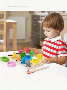 1pc Geometric Shaped Pillar Matching Building Block Assembly Toys, Children's Early Education Puzzle Toys, Suitable For Holiday Gifts - Multicolor - View 6