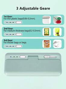 1個可充電封口機,迷你芯片袋密封機,儲存袋塑料包裝袋密封機,手持熱封機,袋式熱封機,適用於食品儲存 - 藍色 - 查看 6