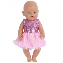 1pc 43cm/17in Doll Dress - Children's Holiday Gift! (Doll Not Included), Home Decor - Pink - View 1