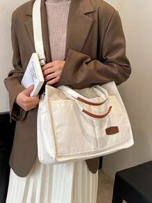 Bolsa Grande De Fin De Semana Para Mujer, Bolso De Lona Lavable De Gran Capacidad, Maletín, Maleta De Viaje, Bolso De Mensajero, Bolso De Mano, Bolsa De Hombro Grande, Bolsas De Negocios Casuales Para Computadora Portátil Con Múltiples Compartimentos Y Bolsillos.