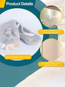 1pc Winter Long Hot Water Bag For Waist And Neck & Shoulder U-Shaped Heat Pad - Grey - View 5