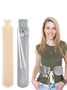 1pc Winter Long Hot Water Bag For Waist And Neck & Shoulder U-Shaped Heat Pad - Grey - View 4