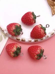 7/10pcs Fashion Simulation Resin Fruit Strawberry Banana Charm Pendant for DIY Earrings Jewelry Craft Making Accessories Jewelry Supplies - Multicolor - View 10