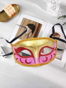 派對面具,適用於化妝舞會和表演,女士半臉花邊面具,適用於角色扮演 - 彩色 - 查看 1