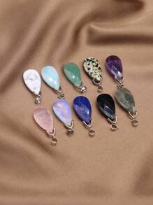 4入組天然石材切面水滴形裸石蛋面奧寶紫晶吊墜,適用於diy項鍊珠寶製作配件、日常禮品 - 4個/包 - 查看 12