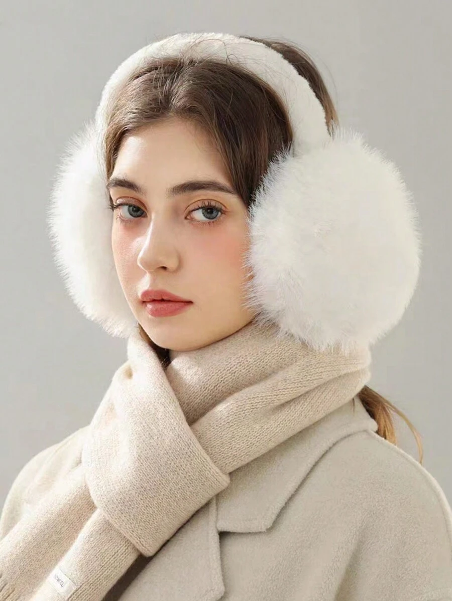 1只可摺疊耳暖,防風保暖設計,適用於秋冬季節,男女通用 - 白色 - 查看 1