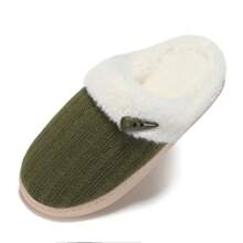 NineCiFun Women's slippers antiskid home cotton slippers memory foam slippers outdoor indoor warm comfortable plush lining bedroom slippers - 綠色 - 查看 3